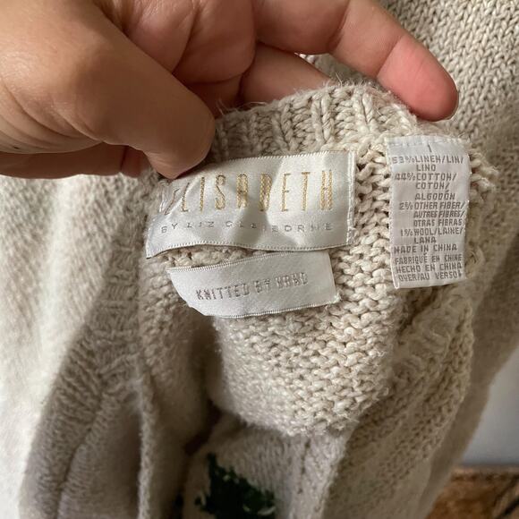 90s Ski Sweater Linen Cotton Blend | Size 1X / XXL - Picture 3 of 7